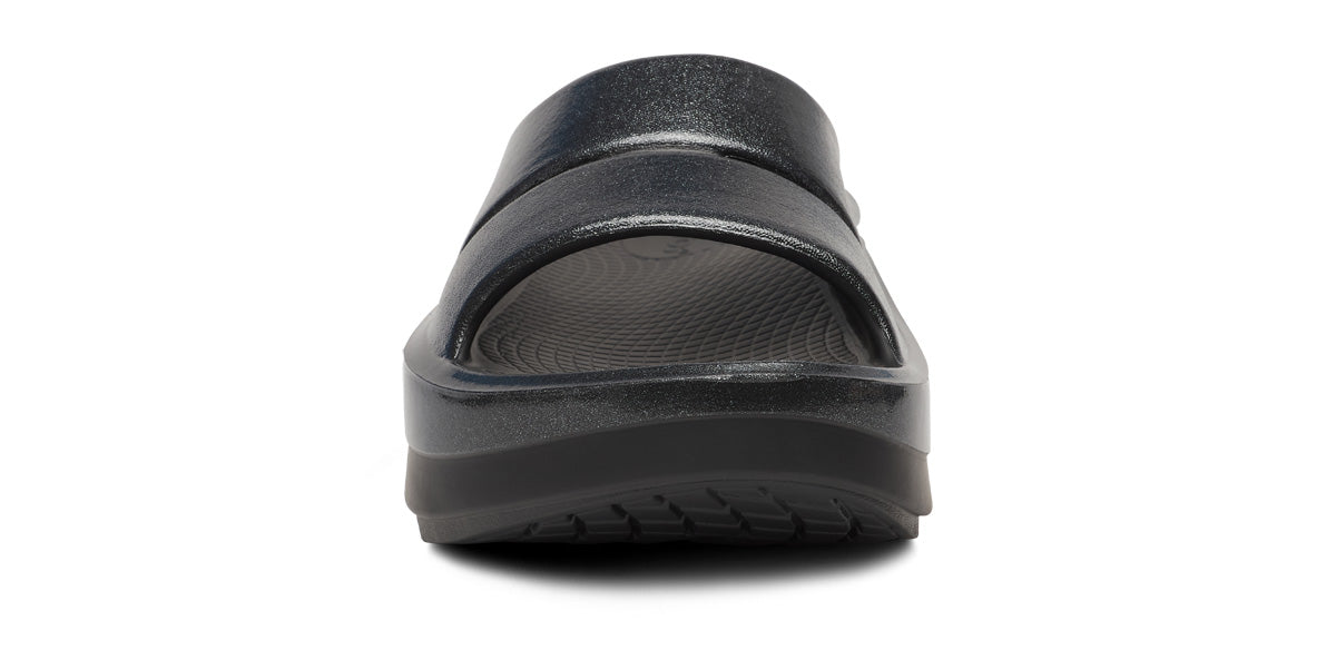 Women's OOmega OOahh Stacked Sandal - Black Sparkle - Image 6
