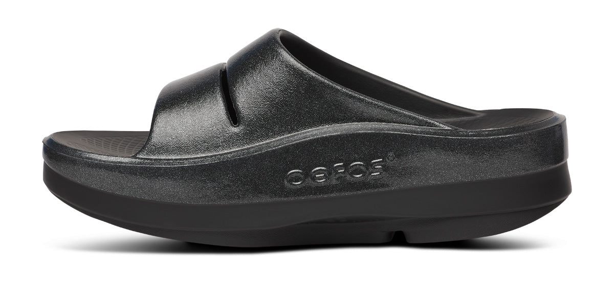 Women's OOmega OOahh Stacked Sandal - Black Sparkle - Image 7