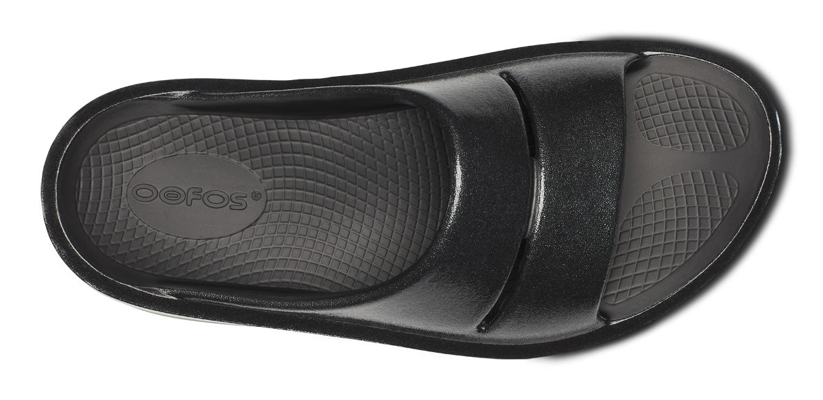 Women's OOmega OOahh Stacked Sandal - Black Sparkle - Image 9